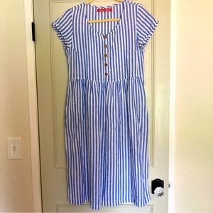 Pyne & Smith No.11 Blue and White Stripe Dress